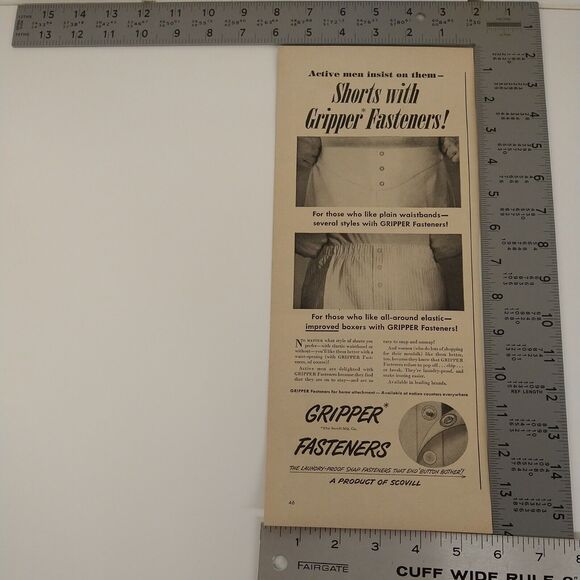 Men's‎ Fashion Underwear - Vtg 1950 Orig Retro PRINT AD - Gay Interest Ephemera - Picture 3 of 7